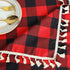 Partisout Buffalo Check Tablecloth Rectangle 56x80-Inch Red and Black Checked Tablecloth with Tassel Bluffalo Plaid Tablecloths Washable Cotton Linen Table Cover Gingham Table Cloths for New Year