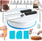 RFAQK 35PCs Cake Turntable and Leveler-Rotating Cake Stand with Non Slip pad-7 Icing Tips and 20 Bags- Straight & Offset Spatula-3 Scraper Set -EBook-Cake Decorating Supplies Kit -Baking Tools