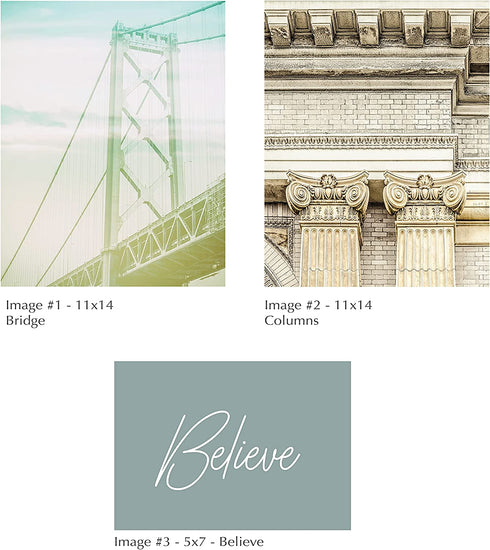 Wall Art Print Decor - Believe - 7 piece image set. 2 - 11x14, 4 - 8x10, 1-5x7 printed on Premium Fine Art Lustre paper. UNFRAMED