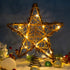 LAWOHO Christmas Tree Topper Star Rustic Rattan Natural Star Treetop 10 inch Christmas Tree and Holiday Seasonal Decoration Fit for General Size Christmas Tree