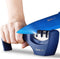 Wanbasion Blue Kitchen Knife Sharpener Professional 3 Stages, Kitchen Knife Sharpener Manual Sharpening, Knife Sharpener for Kitchen Knives with Stainless Steel Ceramic Diamond Blade