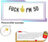 FUUF F*ck I'm 50 Banner, 50th Birthday Bunting Party Decor, Cheers to 50 Years,Funny Fifty Years Old Birthday Party Decorations Black and Gold