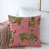 Starotor Decorative Throw Pillow Cushion Covers for Couch Pattern Different Cheetah Wild Striped Leopards Animal On Chic Animals Wildlife with Pink Textures Linen Sofa Pillows Case 16x16 Inch