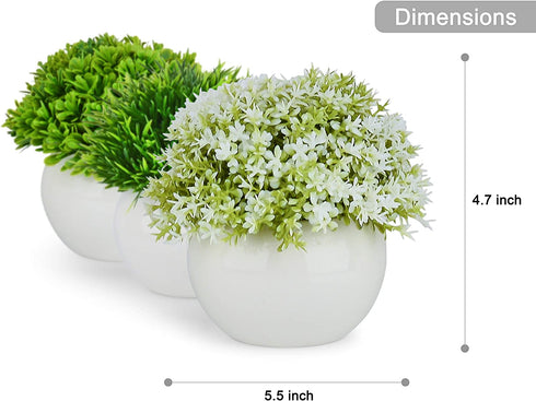 Mini Artificial Plants | Modern Farmhouse Plants Home Decor | Small Fake Plants | Office/Kitchen/Bathroom/Bedroom/Mantle/Shelf/Living Room/Table Decoration Faux Plant Set