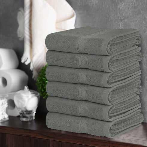 Utopia Towels Premium Grey Hand Towels - 100% Combed Ring Spun Cotton, Ultra Soft and Highly Absorbent, 600 GSM Extra Large Hand Towels 16 x 28 inches, Hotel & Spa Quality Hand Towels (6 Pack)