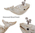 Wood Whale Nautical Tabletop Decor Rustic Whale Animal Figurine Distressed Wooden Whale Sculpture Shelf Sitter Home Decoration