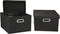 Household Essentials Fabric Storage Boxes with Lids and Handles, Black