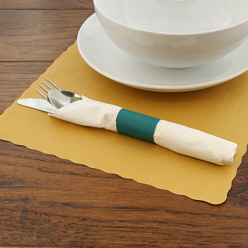 Royal Hunter Green Napkin Bands with Self-Sealing Glue and Bond Paper Construction, Package of 2,500