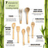 Electy Wooden Spoons for Cooking 8piece Set with Soup Spoon, Bamboo Spatula, Bamboo Utensil Holder