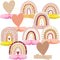 10 Pieces Rainbow Party Decorations Boho Rainbow Decor Rainbow Centerpieces for Tables Rainbow Honeycomb Paper Centerpiece Heart Honeycomb Party Rainbow Table Decorations for Birthday Baby Shower