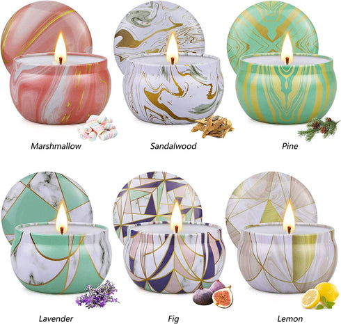 Scented Candles Gift Set, 6 Packs Aromatherapy Candle, 120H Burning Time,Stress Relief & Valentines Day Gifts for Women, Ideal Gifts for Women Birthday, Mother's Day, Thanksgiving, Christmas