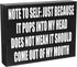 JennyGems Funny Sarcastic Sign, Funny Home Decorations Sign, Note To Self: Just Because It Pops Into My Head Does Not Mean It Should Come Out Of My Mouth, Funny Gifts Decorative Wall Art Sign, Desk Decor, Cubicle Signs, Gifts for Coworkers