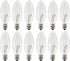 Creative Hobbies® Replacement Light Bulbs for Electric Candle Lamps, Window Candles, & Chandeliers - 7 Watt Candelabra (E12), Clear, Steady Burning, 120v 7w Bulb - Pack of 12