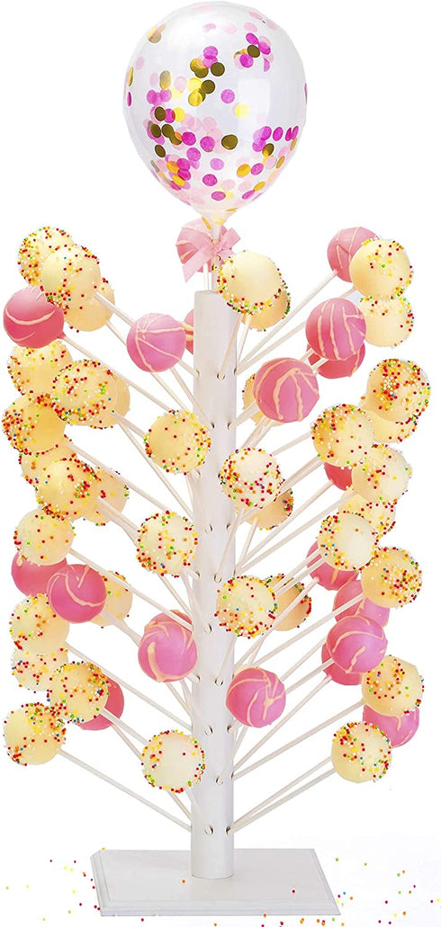 Nangor Wood Cake Pop Stand - 60 Hole Wooden Lollipop Holder Candy Table Display, Decorative Dessert Stand for Wedding Birthday Baby Shower Parties - Sturdy and Easy to Assemble