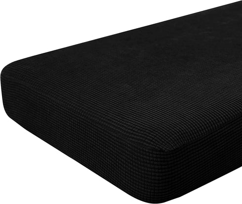 Hokway Stretch Couch Cushion Slipcovers Reversible Cushion Protector Slipcovers Sofa Cushion Protector Covers(Black, Large)