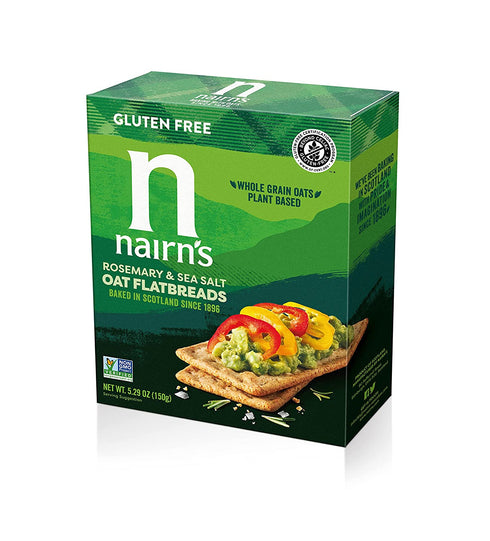 Nairn's Gluten Free Flatbread Crackers, Rosemary & Sea Salt, 5.29oz