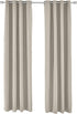 Amazon Basics 100% Blackout Textured Linen Window Panel with Grommets and Thermal Insulated, Noise Reducing Blackout Liner - 52" x 95", Grey