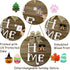 Jetec Home Interchangeable Welcome Sign, Seasonal Front Door Decor with 16 Changeable Ornament, Rustic Wood Round Wall Hanging Sign for Valentines Easter Independence Day Holiday Porch