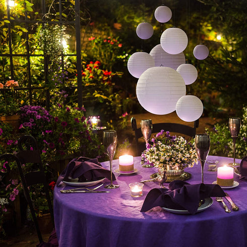 Avoseta Paper Lanterns - 20 Piece Set - Party Decorations in Sizes of 6", 8", 10", 12" (5 of Each, White)