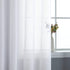 White Sheer Curtains 96 Inch Length for Living Room Extra Long Linen Wave Textured Soft Touch Rod Pocket Window Drapes 52x96 inches Long for Bedroom Closet Thick Opaque Faux Cotton Drapes