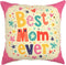 YOUR SMILE Mother's Day Cotton Linen Square Decorative Throw Pillow Case Cushion Cover 18x18 Inch(45CM*45CM) (Best mom Ever)
