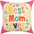 YOUR SMILE Mother's Day Cotton Linen Square Decorative Throw Pillow Case Cushion Cover 18x18 Inch(45CM*45CM) (Best mom Ever)