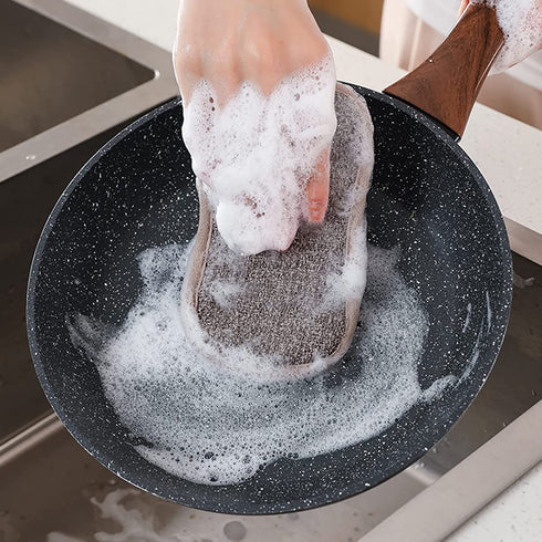Dicunoy 20PCS Kitchen Scrub Sponges, Dishes Sponges Pads for Washing Dishes, Reusable Cleaning Scrubber for Dishwasher, Washing Pans, Ovens, Counter, Stove, Sink, Bathroom