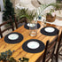 SHACOS Round Braided Placemats Set of 6 Washable Cotton Polyester Woven Round Table Mats 15 inch Heat Resistant (Black, 6)