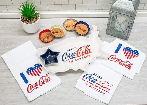 TII Metal Coasters S/4, red white blue