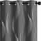 Deconovo Blackout Curtains, Foil Print Wave Striped Room Darkening Curtains, Thermal Insulated Bedroom Curtains, Set of 2, 42 by 90 Inch, Dark Grey