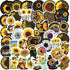 Sunflower Stickers Pack for Laptop,50 Pack Sticker Floral Themed Sunflower Decal for Girls,Vinyl Waterproof Stickers for Girls,Skateboard,Water Bottles,Computer,Phone