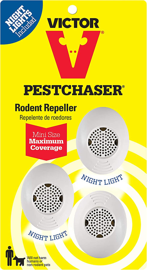 Victor M753SN-1 3-Pack Mini PestChaser Rodent Repeller, White