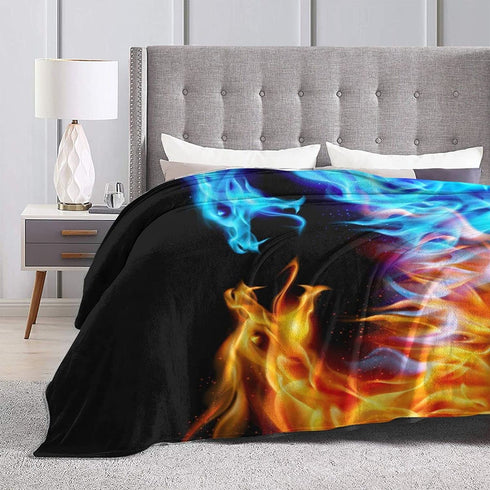 Flame Dragon Throw Blankets Super Soft Microfiber Warm Fuzzy Plush Blanket Cozy Luxury Bed Blankets All Season for Couch/Sofa/Gift 50"X40"