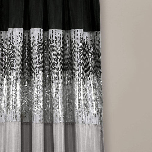 Lush Décor Night Sky Panel for Living, Bedroom, Dining Room (Single Curtain), 84" x 42", Grey and Black