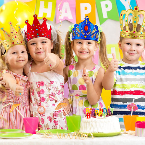12 Pieces Foam Princess Tiaras Foam Crown Craft with 928 Pieces Gem Stickers Jewels Stickers 12 Gem Rings Party Favors