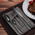 SoulFox Matte Black Silverware Set,20-Piece Flatware Cutlery Set in Ergonomic Design Size and Weight, Stainless Steel Flatware Set for 4.Used for Home and Restaurant, Dishwasher Safe(Black)