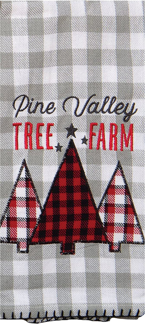 Kay Dee Designs Holiday Farmhouse Kitchen Towel Set - 1 Dual Purpose Towel and 1 Tea Towel | Buffalo Lodge Trees, Multicolor