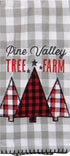 Kay Dee Designs Holiday Farmhouse Kitchen Towel Set - 1 Dual Purpose Towel and 1 Tea Towel | Buffalo Lodge Trees, Multicolor