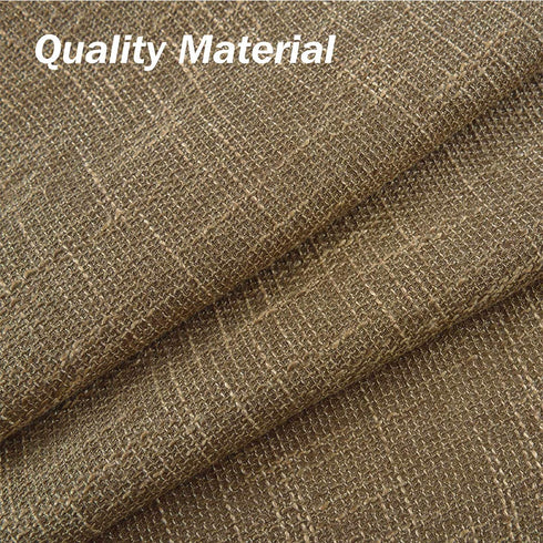 Valea Home Soft Burlap Short Curtains Rustic Natural Tan Rod Pocket Curtain Panels for Small Window 45 inch Length Cafe Kitchen Curtains, 2 Panels