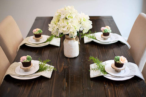 Wooden Cake Stands | Farm and Wedding Wood Cake Pedestal Stand | Surprise Cake Stand Made of Ash Wood | Size of Rustic Wood Cupcake Stand is 3.5 inches with 6 Pieces