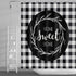 Sweet Home Shower Curtain Farmhouse Style Funny Quote Fall Floral Decor in Black White Buffalo Check Shower Curtain 60x72 Inch Polyester Fabric Decor