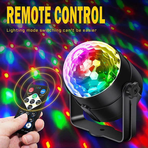 Apeocose 2-Pack Disco Ball Party Lights, Sound Activated RGB Rotating DJ Strobe Lights with Wireless Remote for Bachelorette Birthday Home Party Supplies Decorations Wedding Dance Karaoke Zumba