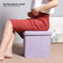 B FSOBEIIALEO Storage Ottoman Cube, Linen Small Coffee Table, Foot Rest Stool Seat, Folding Toys Chest Collapsible for Kids Light Purple 11.8"x11.8"x11.8"