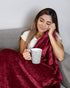 Hannah Linen Plush Fleece Blanket - Cozy Throw Blankets for Couch & Sofa - Lightweight Microfiber Fleece Throw - Super Soft, Warm & Comfy for All Seasons (50x60, Red)