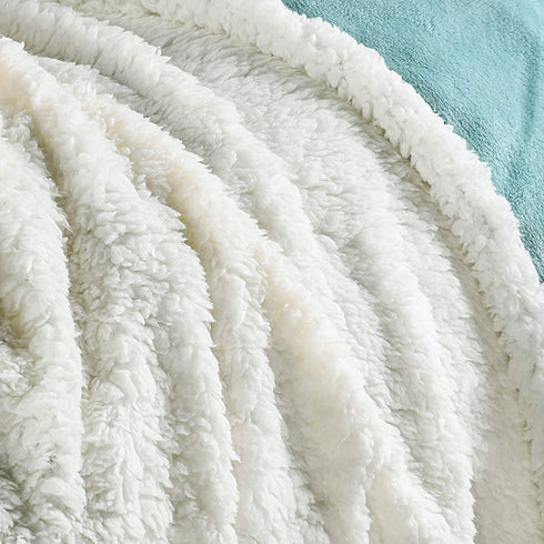 Catalonia Fluffy Sherpa Throw Blanket, Super Soft Mink Plush Couch Blanket, TV Bed Fuzzy Blanket, Comfy Warm Heavy Throws, Comfort Caring Gift,50x60 inches, Teal