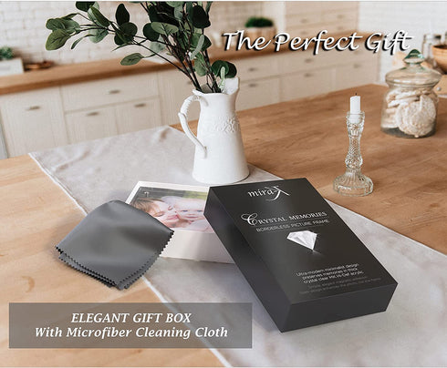 MIRA-K Acrylic Picture Frame 5 x 7 with Magnetic Closure | Crystal Memories | Double Sided Frameless Lucite Photo Frame for Tabletop | Decorative Keepsake Display for Tickets, Postcards and Awards