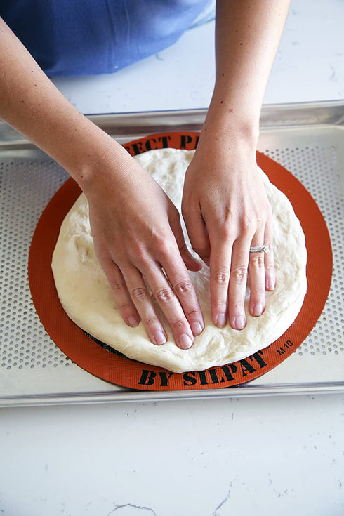 Silpat Perfect Pizza Non-Stick Silicone Baking Mat, 12" Round, Orange, AH305-01