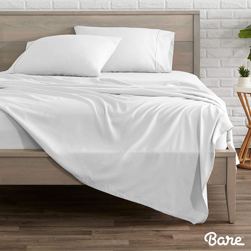 Bare Home King Flat Sheet - Premium 1800 Ultra-Soft Top Sheet - Hotel Luxury - Double Brushed - Easy Care - 1 King Flat Sheet Only (King, White)