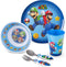 Franco Kids Dinnerware Cartoon Designed Mealtime Kitchen Set, 5 Piece Pack, Super Mario,KZ0068