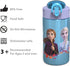 Zak Designs Disney Frozen 2 Kids Water Bottle Set with Reusable Straws and Built in Carrying Loops, Made of Durable Stainless Steel & Plastic, Leak-Proof Bottle Design (Elsa/Anna, BPA-Free, 2pc Set)
